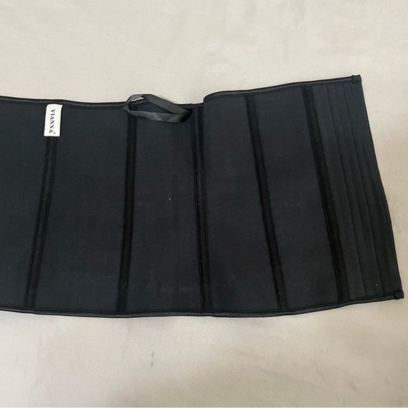 Yianna women’s black Latex waist trainer Hook And Eye size L - Picture 6 of 11